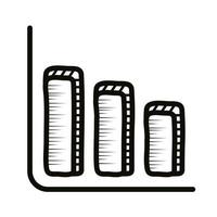 infographic statistik staplar doodle linje stilikon vektor