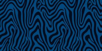 abstrakt Blau Kurve gestalten nahtlos Muster. einfarbig Zebra Haut Hintergrund. dynamisch Welle Oberfläche Ornament. vektor