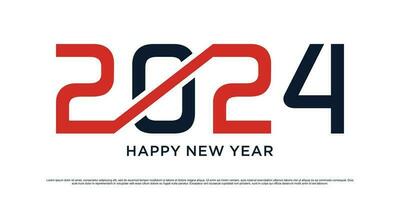 2024 Lycklig ny år logotyp vektor design med modern aning