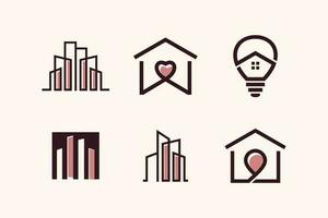 Zuhause und Gebäude Logo Sammlung mit kreativ einzigartig Design Vektor