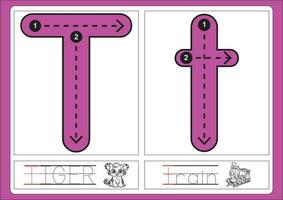 Alphabet Übung mit Karikatur Wortschatz zum Färbung Buch Illustration, Vektor