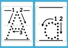 Alphabet Übung mit Karikatur Wortschatz zum Färbung Buch Illustration, Vektor