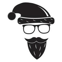 Santa claus mit Gläser, schwarz Umriss, Vektor isoliert Illustration