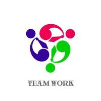 team arbete logotyp full färger.symbol av samhörighet, mångfald, enhet, grupp. vektor