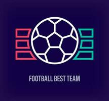 kreativ fotboll bäst team logotyp. unik Färg övergångar. unik sport Träning och akademi logotyp mall. vektor