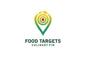 mat mål stift logotyp design, modern abstrakt kulinariska plats mål symbol ikon vektor
