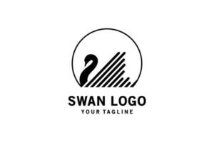 Schwan Logo Design mit kreativ abstrakt Flügel vektor