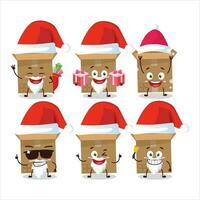 Santa claus Emoticons mit Karton Box Karikatur Charakter vektor