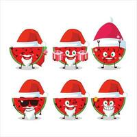 Santa claus Emoticons mit Wassermelone Karikatur Charakter vektor