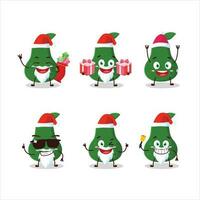 Santa claus Emoticons mit Avocado Karikatur Charakter vektor