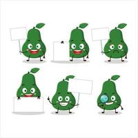 Avocado Karikatur im Charakter bringen Information Tafel vektor