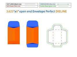 förpackning katalog kuvert eller öppen slutet kuvert 3,625x6 tum Död linje mall och 3d kuvert redigerbar lätt resizable vektor