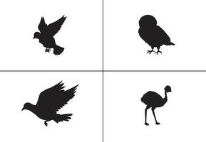 platt design fågel silhuett uppsättning ,fågel, svart ikon, fågel konst ,fågel tatuering, vektor