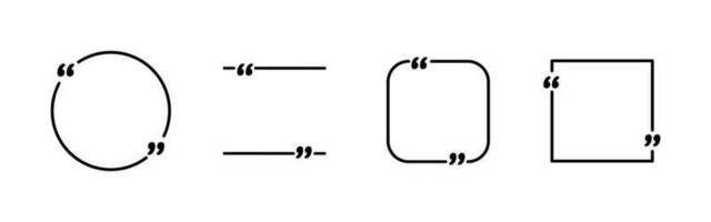 citera låda uppsättning. Citat ram med citat märken. Tal bubbla för text. vektor