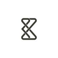 Brief kx abstrakt Unendlichkeit eben Linie Logo Vektor
