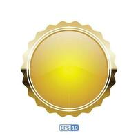 Sunburst Gold Rahmen Luxus Kreis Taste, Etikette und Abzeichen. vektor