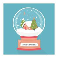 vektor jul kort med kristall boll. hand dra style.vector illustration hälsning kort