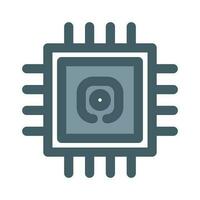 Mikrochip Symbol. Zentralprozessor, zentral wird bearbeitet Einheit, Computer Prozessor, Chip Symbol im Kreis. abstrakt Technologie Logo. einfach runden Symbol isoliert auf Weiß Hintergrund. kreativ modern Vektor Logo