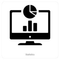 statistik och Diagram ikon begrepp vektor