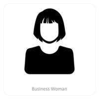 företag kvinnor och förvaltning ikon begrepp vektor