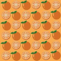 Orange Obst Scheibe und Muster Vektor Illustration