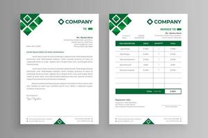 grünes Rechnungs- und Briefkopfdesign head vektor