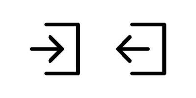 logga i, stiga på eller tecken i och logga ut, utgång eller tecken ut ikoner i linje stil design isolerat på vit bakgrund. redigerbar stroke. vektor