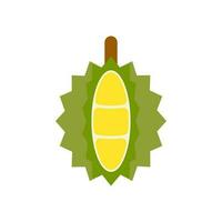Durian platt design vektor illustration. sommar tropisk frukt för friska livsstil. isolerat ikon. frukt för juice och Ingredienser för friska matlagning, design vegetarian meny