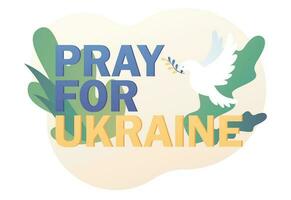 be för ukraina. flygande fågel som symbol av fred. spara ukraina. Nej krig. sluta krig. modern platt tecknad serie stil. vektor illustration på vit bakgrund