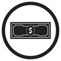 Dollar Banknote Symbol. Geld Rückzug Abzeichen Anwendung, einfarbig Emblem profitieren, Vektor Illustration