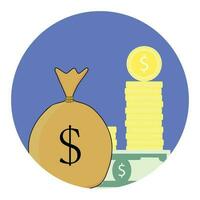 finansiera vektor ikon. investera och refinansiering, finansiell bank budget stack illustration