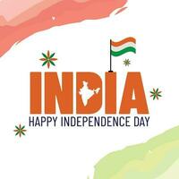 15 August Unabhängigkeit Tag von Indien Karte Design vektor