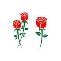 Rose Blume Silhouette Vektor Design auf Weiß Hintergrund