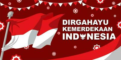 Dirgahayu kemerdekaan Indonesien Gruß Banner Design, welche meint indonesisch Unabhängigkeit Tag vektor