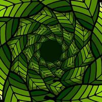 Illustration von Stapel abstrakt Grün Blätter Bildung Kreis vektor