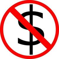 Nein Geld Zeichen Symbol vektor