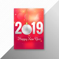 Gott nytt år 2019 broschyr mall design vektor