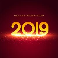 Vacker lyckligt nytt år 2019 text festival bakgrund vektor