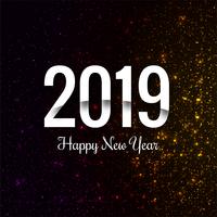 Gott nytt år 2019 med konfetti färgstark bakgrund vektor