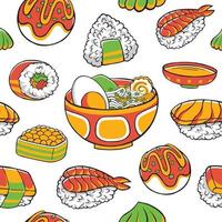 japans mat sömlösa mönster i platt designstil vektor