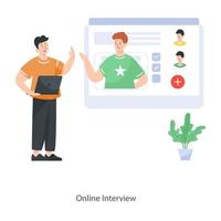 Online-Interview-Design vektor