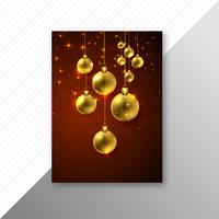 Schönes Kartenbroschüren-Partyschablonendesign der frohen Weihnachten vektor