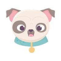 niedliches Gesicht Hundehalsband Medaillon Haustier Cartoon Tier, Haustiere, vektor