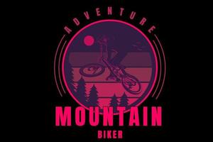 Abenteuer Mountainbiker Farbe Lila und Pink vektor