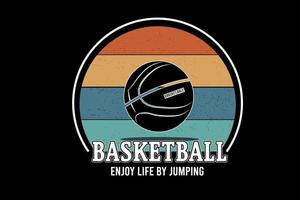 basket njuta av livet genom att hoppa färgkräm vektor