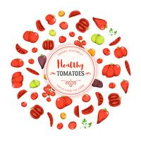 Hälsosam kost och tomater bakgrund vektor
