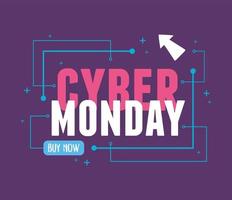 Cyber Monday, Grußkarte jetzt kaufen arrow click vektor