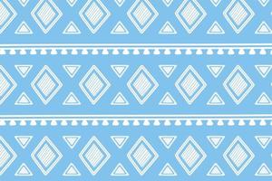etniska handgjorda, blå former geometriska tribal prydnad tapeter vektor