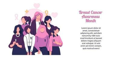 Brust Krebs Bewusstsein Monat zum Krankheit Verhütung Kampagne vektor