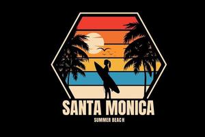 Santa Monica sommarstrandfärg orange och grön vektor